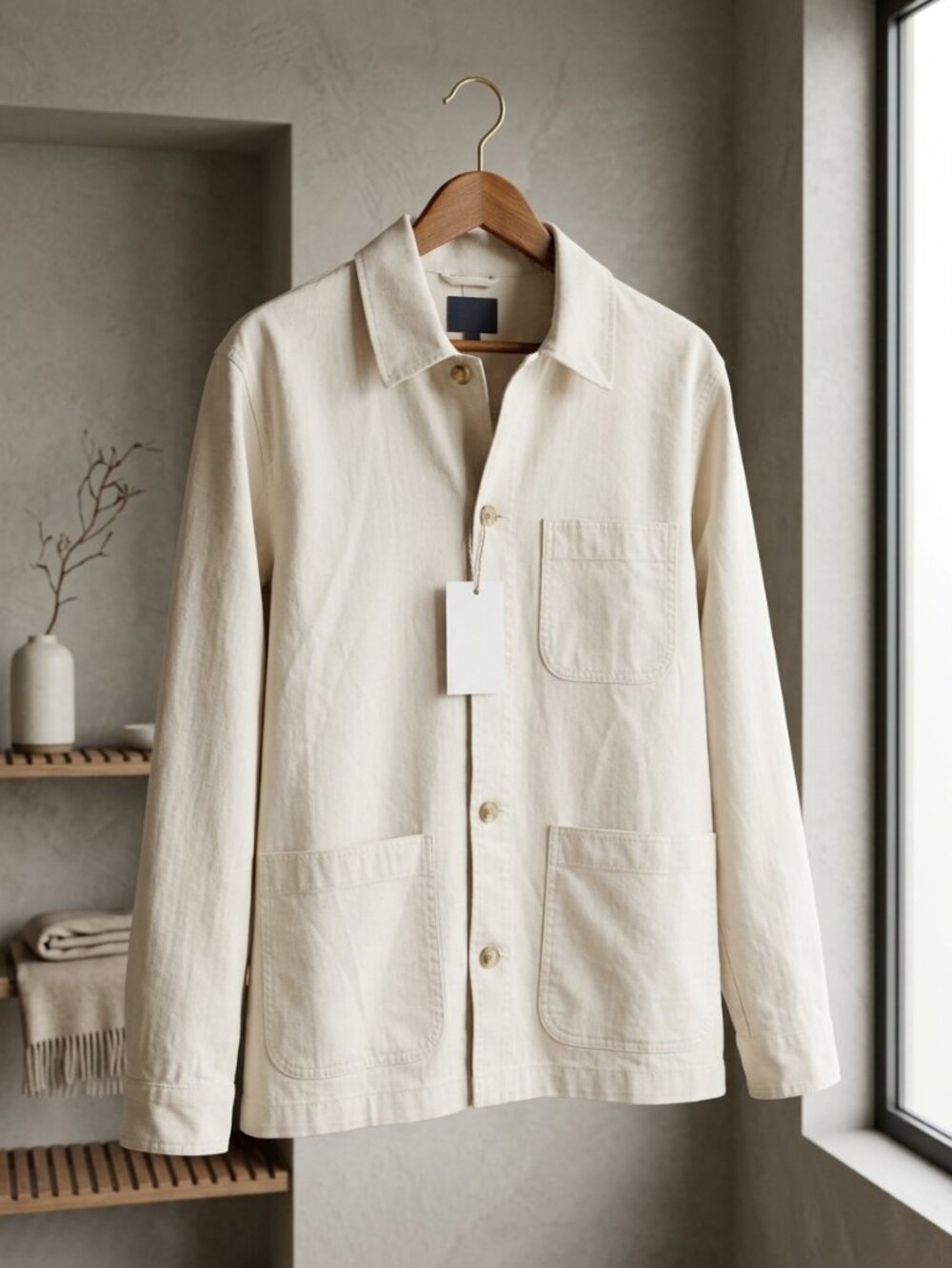 NWT J.Crew Lightweight Twill Chore Jacket Natural Ecru size M - NWT